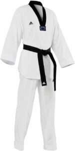 Traje adidas uniforme de taekwondo wt wtf cuello negro
